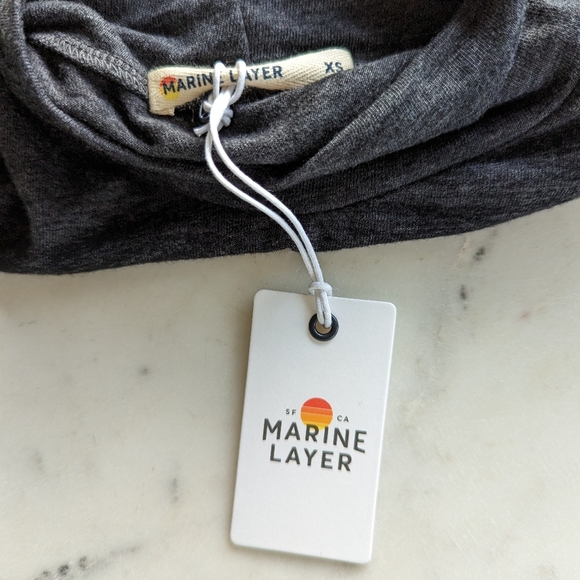 NWT Marine Layer Lynn Turtleneck Gray Long Sleeve T-Shirt - Picture 4 of 10